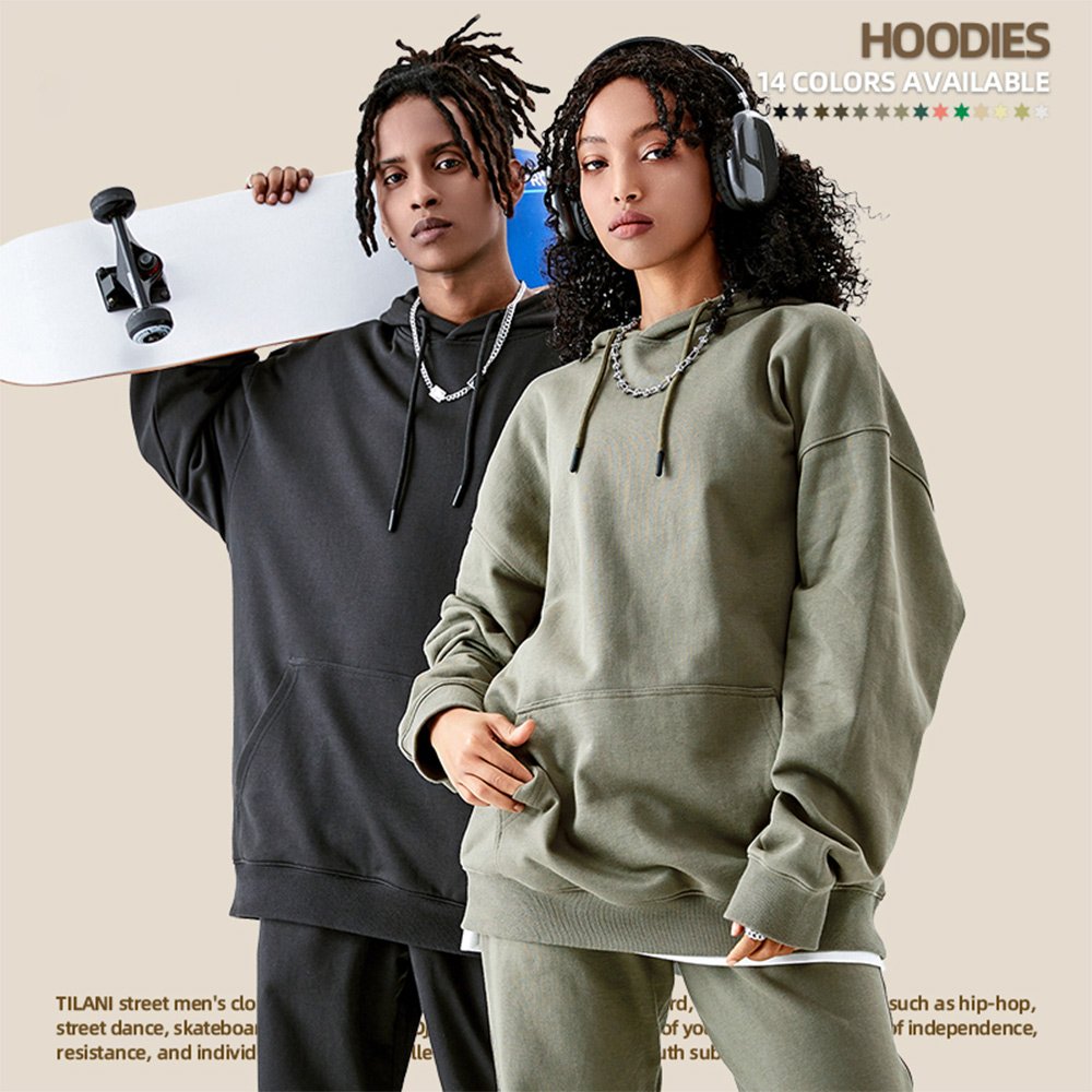 High Quality Heavy Weight Custom Drop Shoulder Custom Oversized Unisex Cropped Men's hoodies