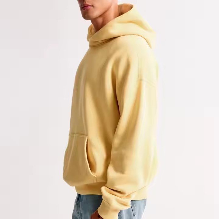 Wholesales fashion Blank Plain Men's Hoodie OEM anti-shrink Emboss Puff Printing boxy fit green men's hoodie