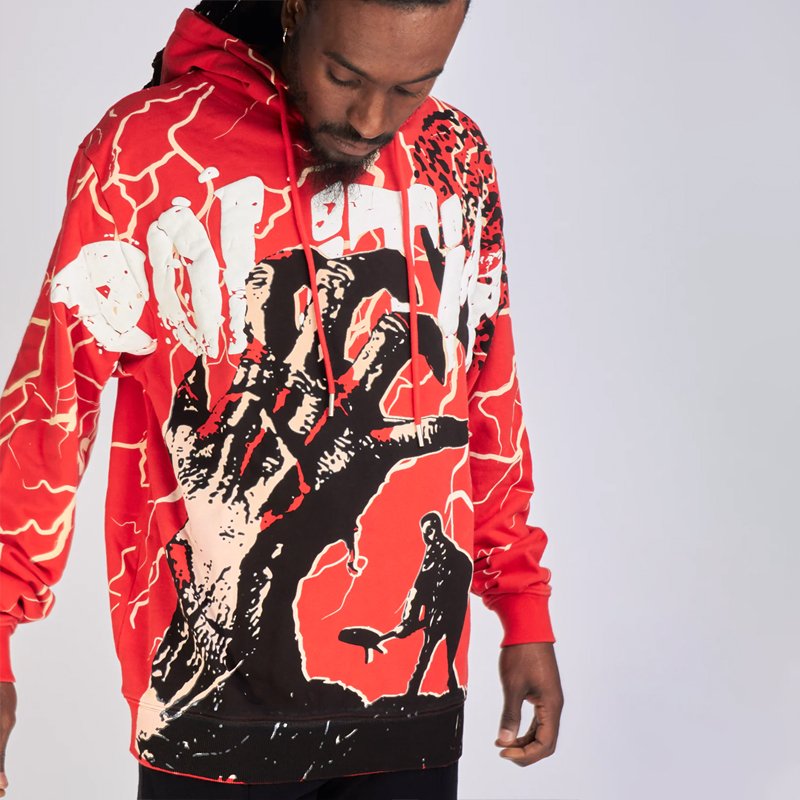 Custom Street Vintage Men's Hoodie Heavyweight Cotton Over sized Hoodie Cropped Distressed Hoodie for men
