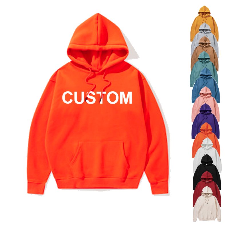 Custom logo 100% cotton men hoodie sweatshirts set fleece jogger clothing blank oversize hoodie unisex pullover men's hoodies