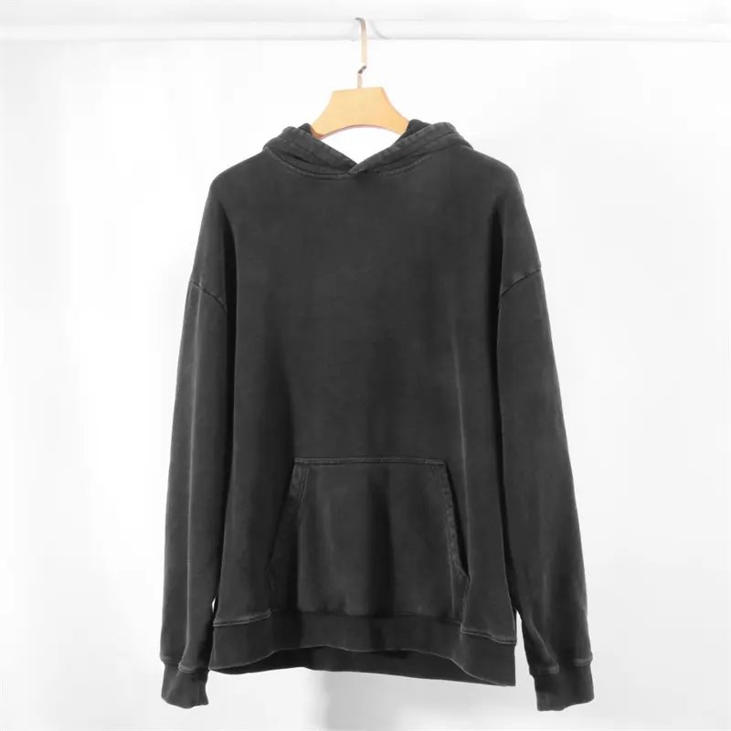Custom Logo 460Gsm Pullover Hoodies Men Heavy Acid Wash Hoodie Oversized Stone Vintage Washed Hoodies&Sweatshirts