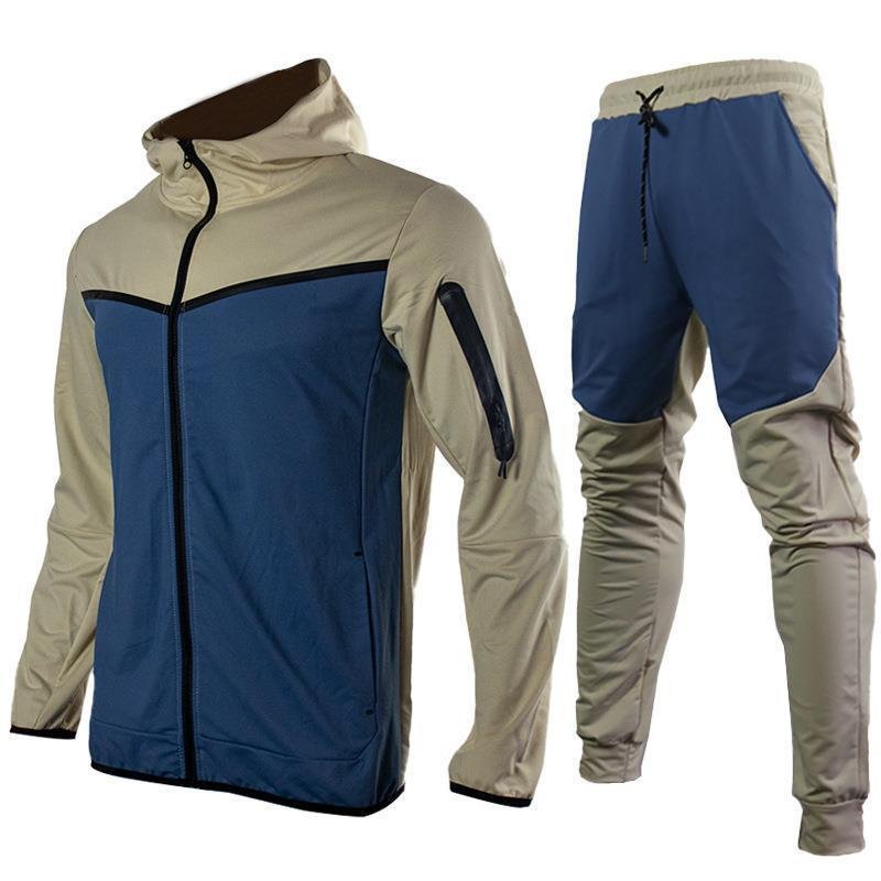 Manufacturer Sports Men'S Jogging Set Hoodie Plus Size Jacket Pants Suit Patchwork Custom Designer Casual Cargo Tracksuit Men