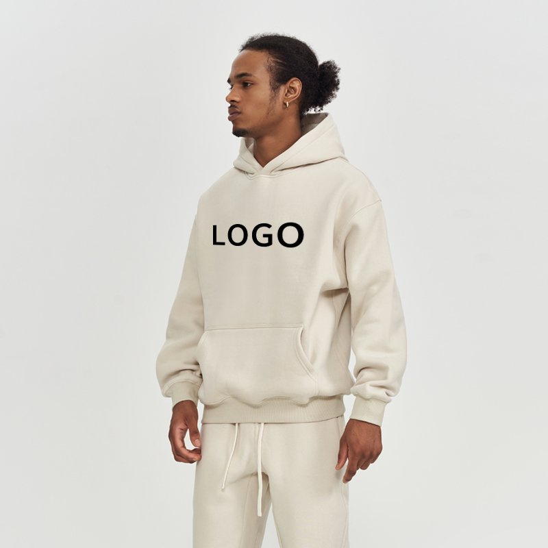 2024 Autumn/Winter Collection Hot Selling 350Gsm Velvet Hoodie Men Customizable Printed Solid Color Loose Thick Pullover Pocket