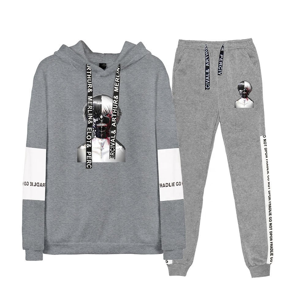 Top Sale New Designs Japanese Anime Printed Hoodies And Pants Set Wholesale Hoodie Jogger Set Supplier From China