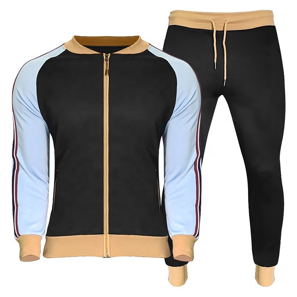 Custom elastic cuff flared pant matching sweatsuits set unisex bomber jacket custom color tracksuits mens 2 piece track suit