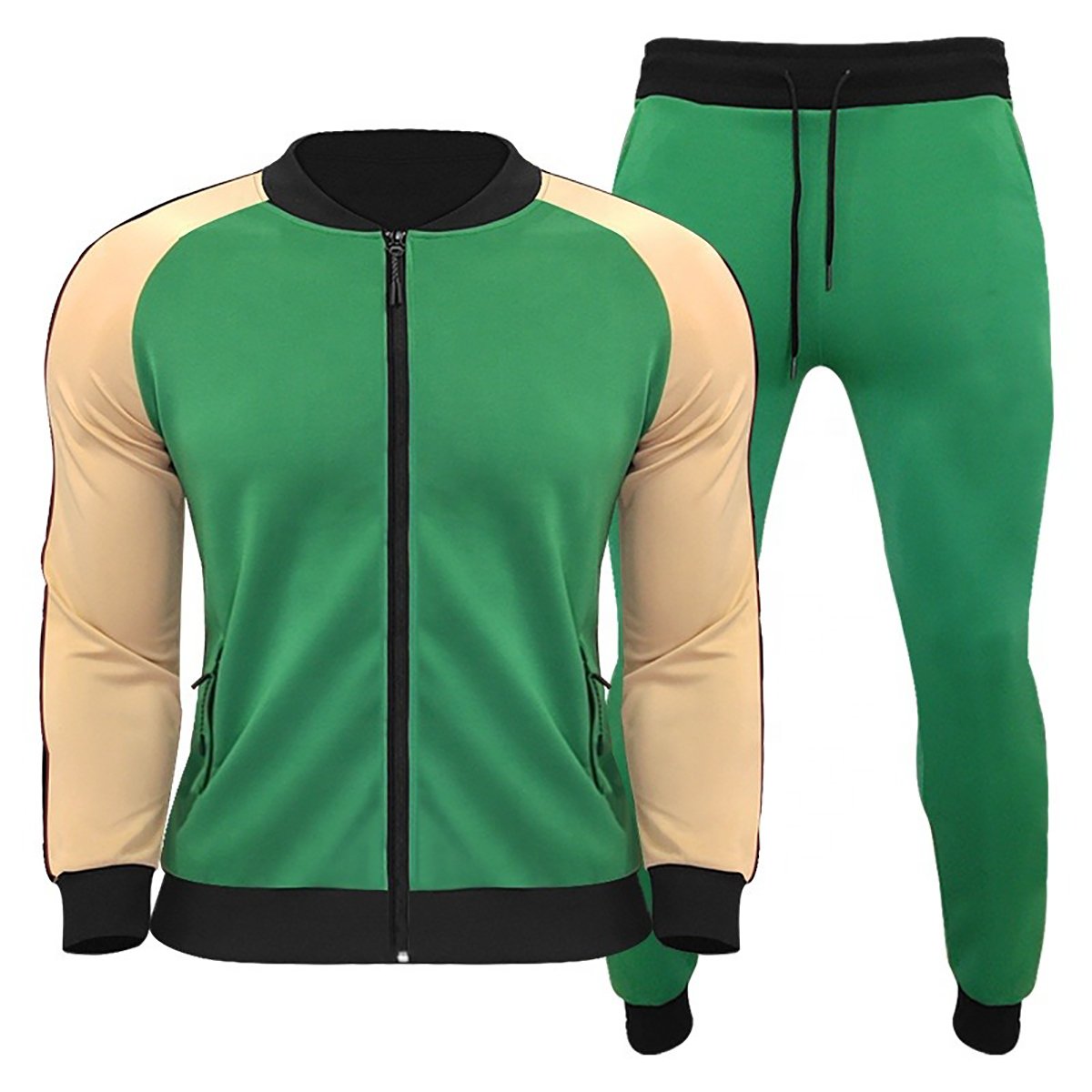 Custom elastic cuff flared pant matching sweatsuits set unisex bomber jacket custom color tracksuits mens 2 piece track suit
