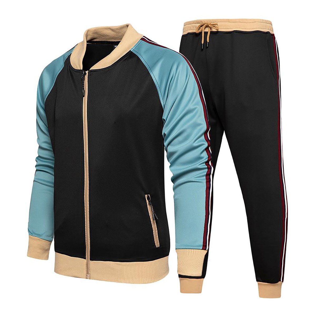 Custom elastic cuff flared pant matching sweatsuits set unisex bomber jacket custom color tracksuits mens 2 piece track suit
