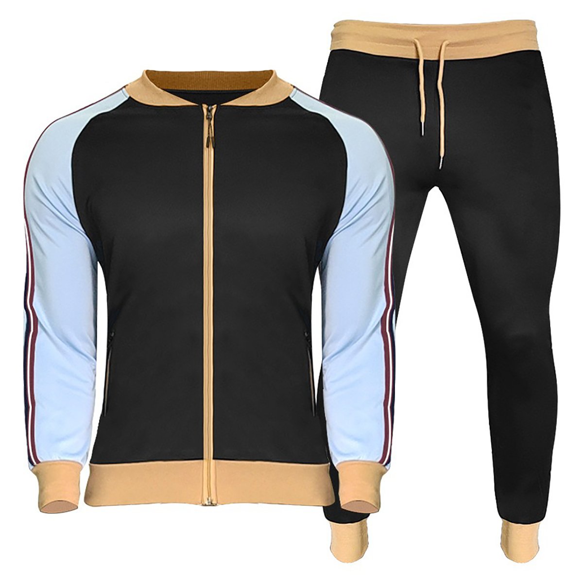 Custom elastic cuff flared pant matching sweatsuits set unisex bomber jacket custom color tracksuits mens 2 piece track suit