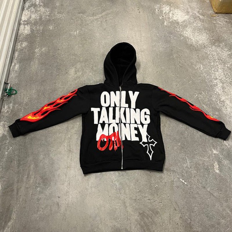 Custom Fleece Hoodie 450G Heavyweight Embroidery Graphic Cotton Zipper Hoodies Acid washed Print Zip Up Hoodie Men