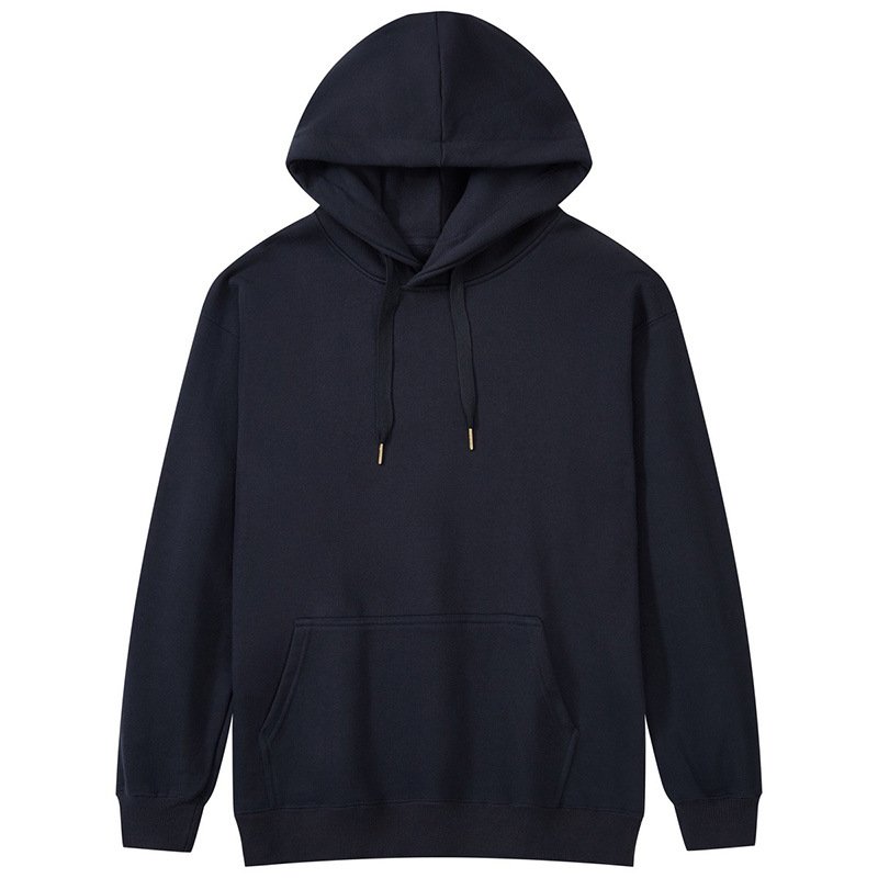 Custom Logo OEM unisex 400 gsm hoodie solid color regular sleeve french terry loose men's hoodies & sweatshirts