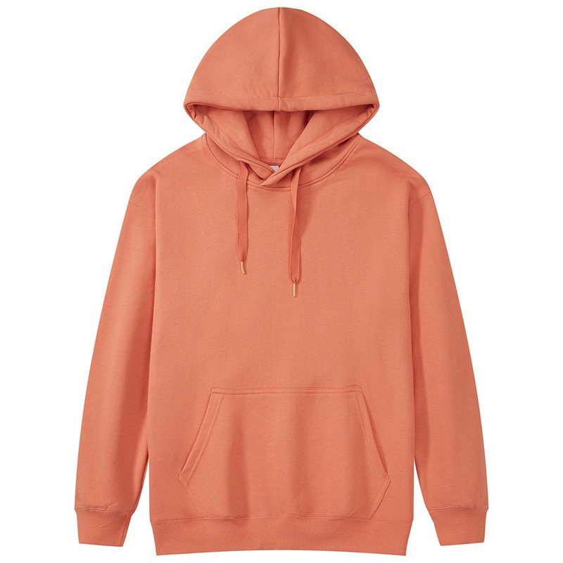 Custom Logo OEM unisex 400 gsm hoodie solid color regular sleeve french terry loose men's hoodies & sweatshirts