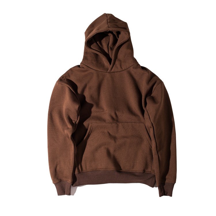 Men's 20234 autumn winter high street hooded men solid color hoodie men loose hip hop velvet hoodie trend
