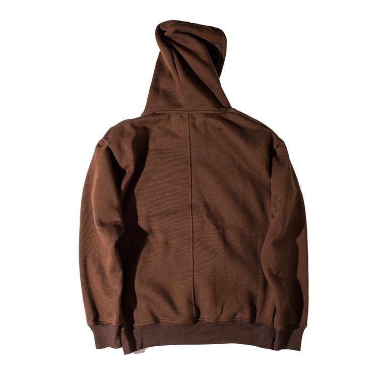 Men's 20234 autumn winter high street hooded men solid color hoodie men loose hip hop velvet hoodie trend