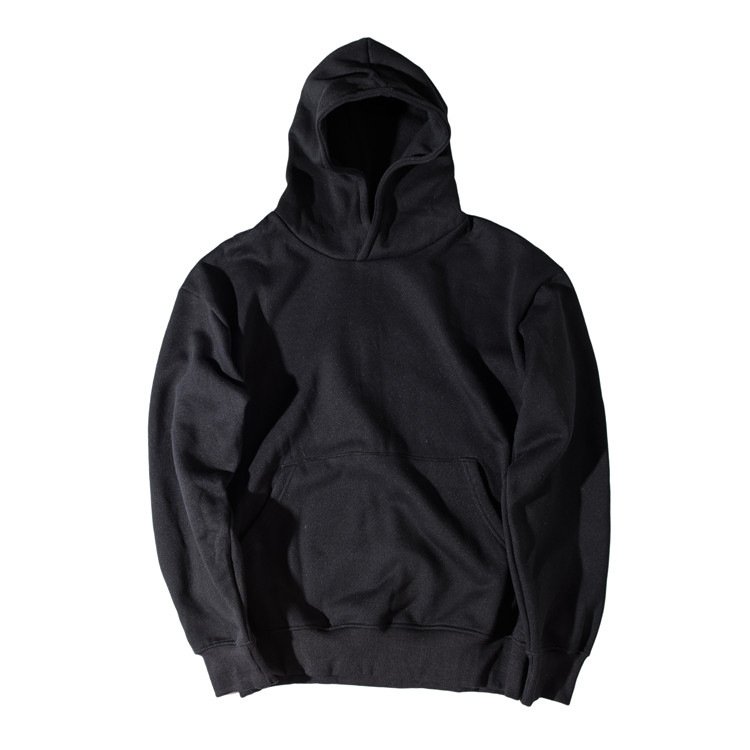 Men's 20234 autumn winter high street hooded men solid color hoodie men loose hip hop velvet hoodie trend