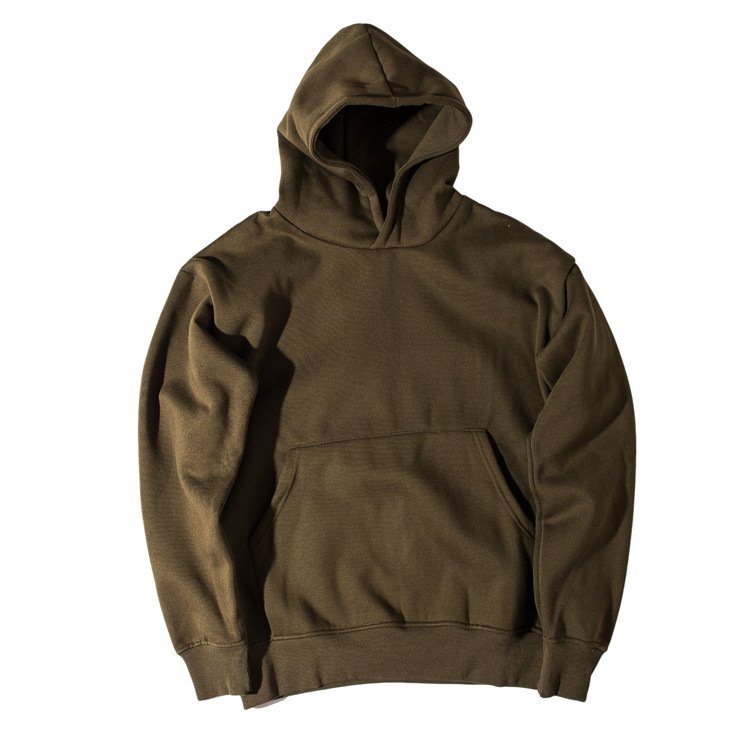 Men's 20234 autumn winter high street hooded men solid color hoodie men loose hip hop velvet hoodie trend