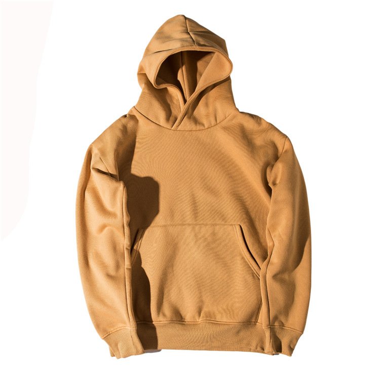 Men's 20234 autumn winter high street hooded men solid color hoodie men loose hip hop velvet hoodie trend