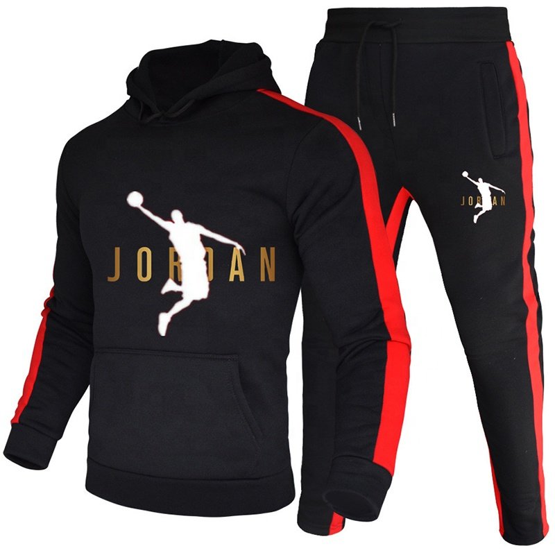 Men Casual Set Hooded Solid Patchwork 2023 Autumn New Men's Sportswear Hoodies+pants 2pcs Sets Hip Hop Street Loose Tracksuits