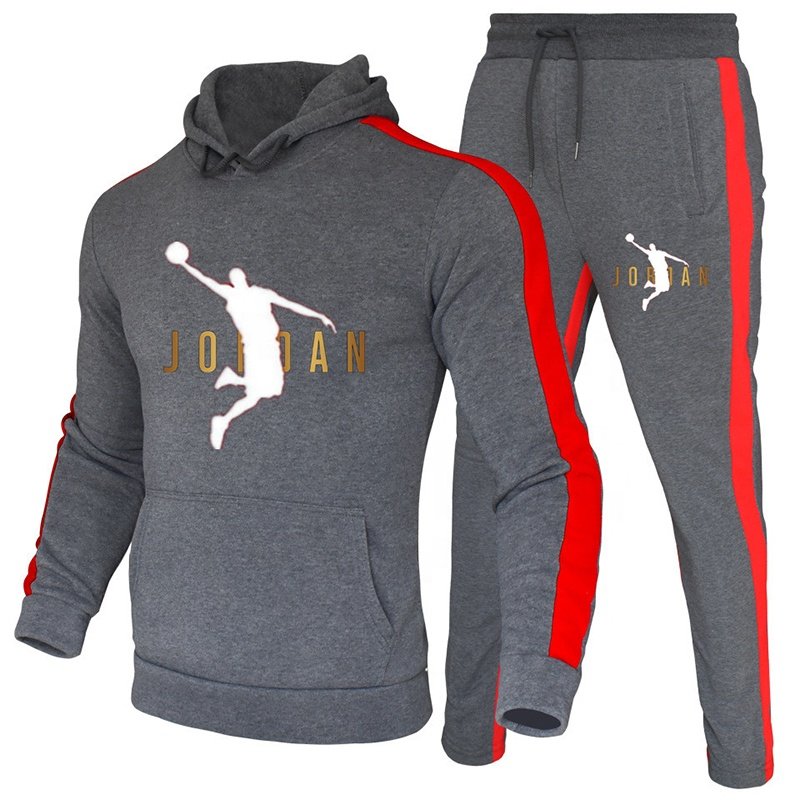 Men Casual Set Hooded Solid Patchwork 2023 Autumn New Men's Sportswear Hoodies+pants 2pcs Sets Hip Hop Street Loose Tracksuits
