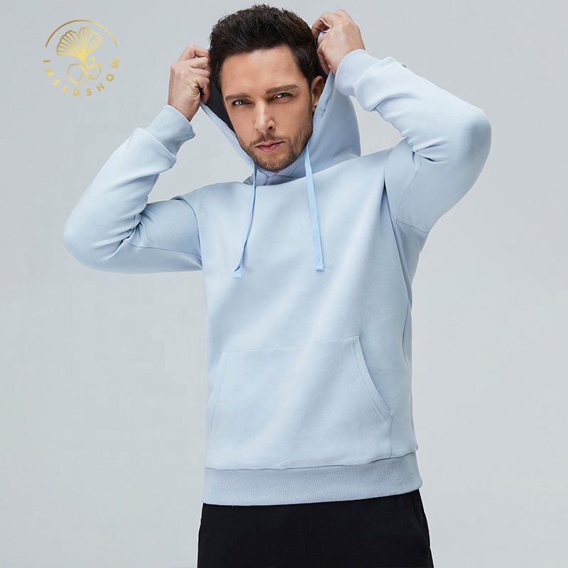 New Fashion Men Fleece Hoodie Gym Plain Tracksuit Sweatshirt Long Sleeve Printed Oversize Pullover Hoodies