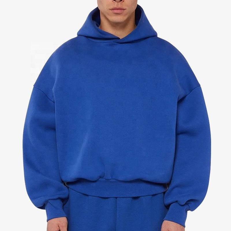 High quality 500gsm heavyweight pullover hoodie 100% cotton French terry dropped shoulders oversized men's hoodie