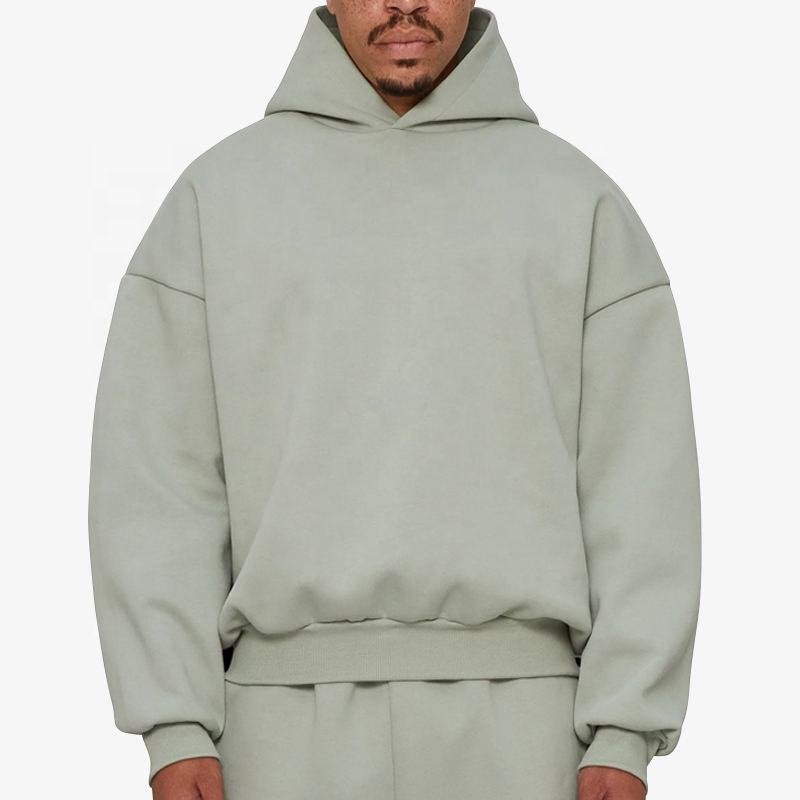 High quality 500gsm heavyweight pullover hoodie 100% cotton French terry dropped shoulders oversized men's hoodie