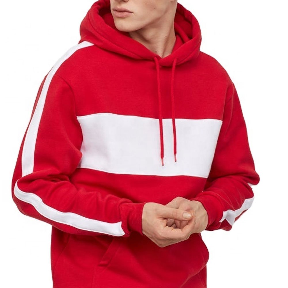 New Arrivals Men's Autumn Winter Hoodies Long Sleeve Solid Color Print Loose Fit Street Casual Tops White Fleece Hooded Tops