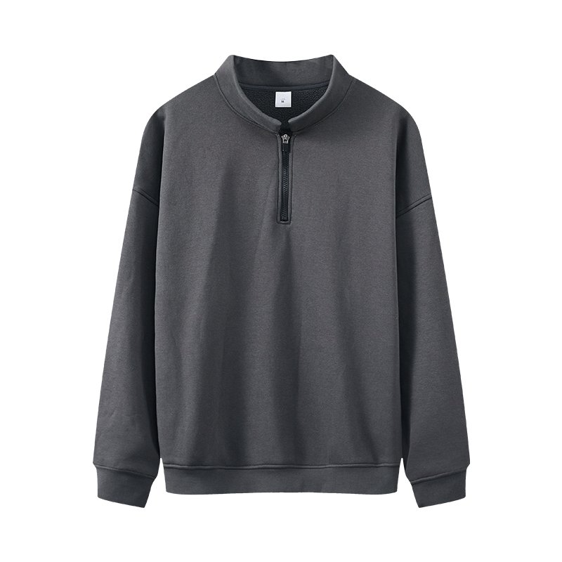 custom logo sweat wicking Sports Cotton Thick Heavy Weight mock neck sweatshirts quater zip sports training hoodie for men
