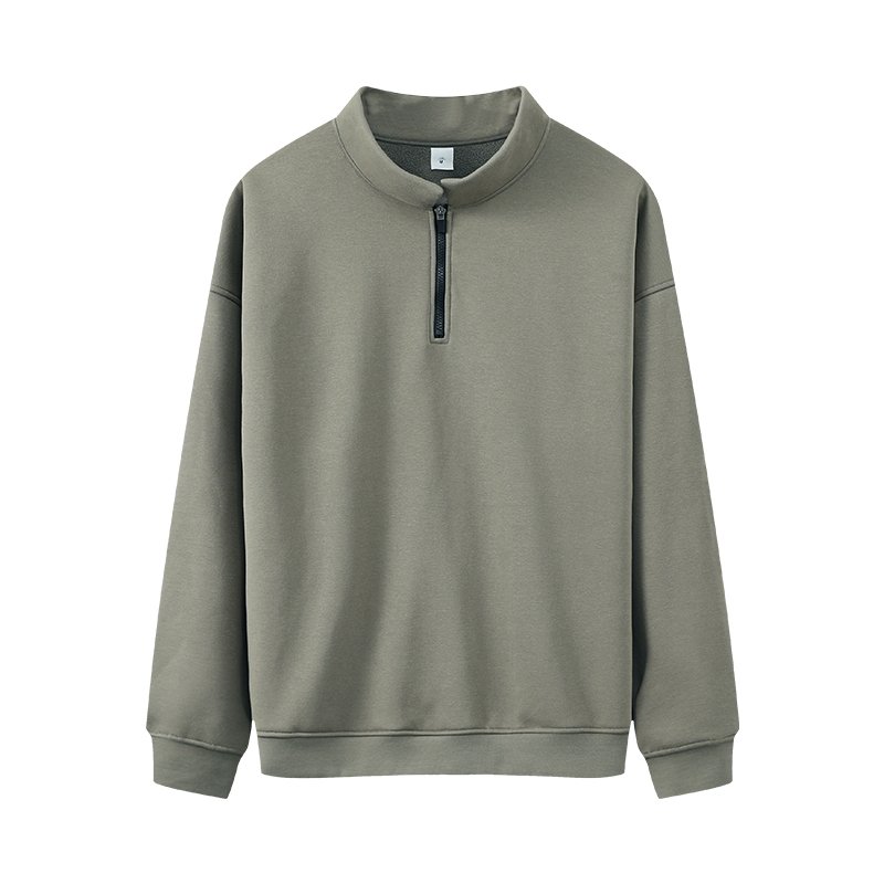 custom logo sweat wicking Sports Cotton Thick Heavy Weight mock neck sweatshirts quater zip sports training hoodie for men