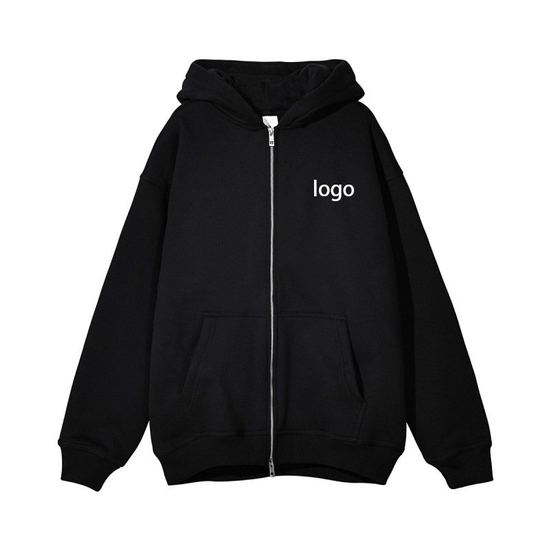 100% cotton thick hoodies custom silk screen printing hoodies oversized heavy 360 gsm men's hoodies with zipper