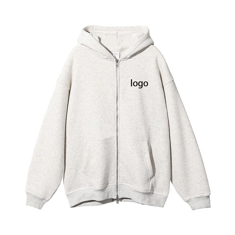 100% cotton thick hoodies custom silk screen printing hoodies oversized heavy 360 gsm men's hoodies with zipper