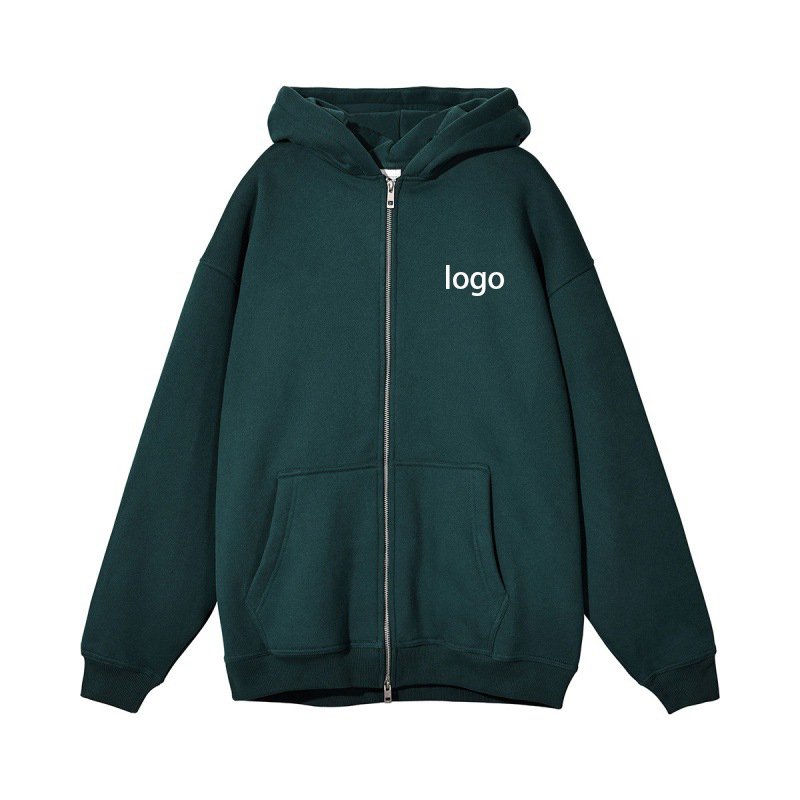 100% cotton thick hoodies custom silk screen printing hoodies oversized heavy 360 gsm men's hoodies with zipper