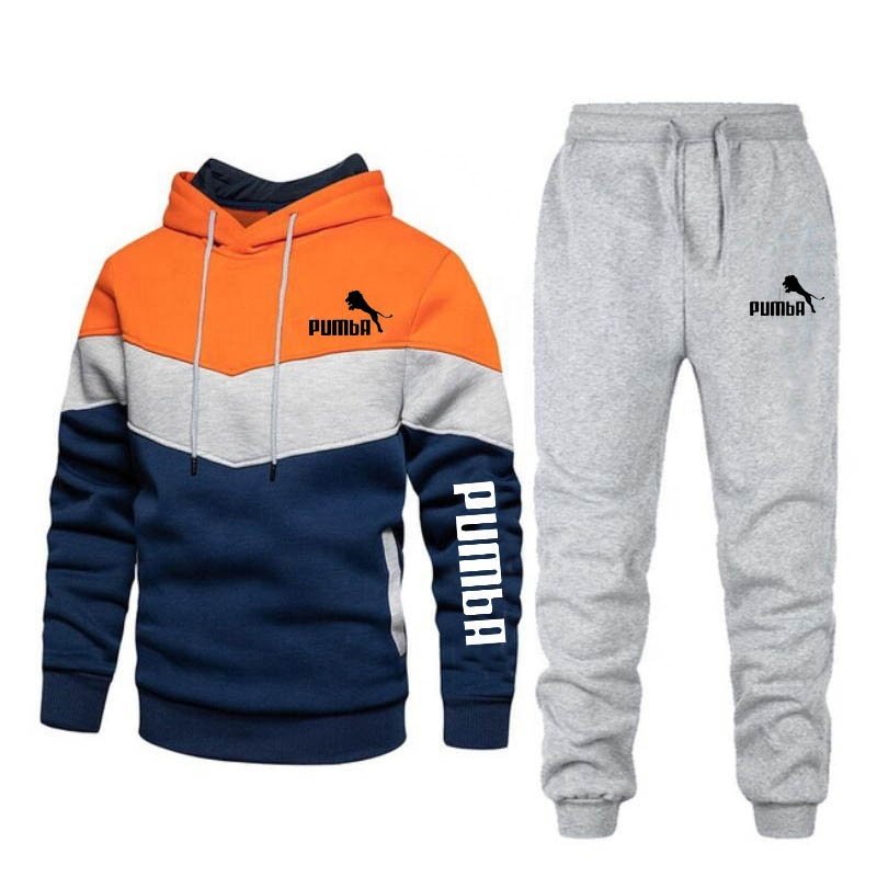 2023 New Men's Autumn Winter Sets Zipper Hoodie+pants Pieces Casual Tracksuit Male Sportswear Brand Clothing Sweat Suit