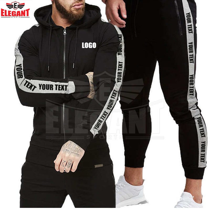 Zipper Tracksuit for men Sets Men Long Sleeved Hoodie and sweat pants set Two-piece Male Tracksuit Men's Casual Sportswear Suits