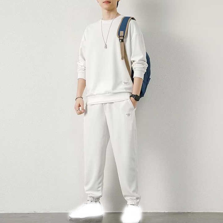 Hot selling 2024 Fashion Silk Men Set 2 Pieces Pants T-Shirt Breathable Quick Dry Mens Sets Loose Casual Sets For Men