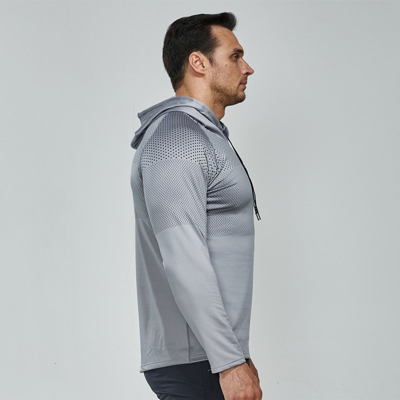 Hooded sweater winter fitness clothes warm leisure sports long-sleeved running Shirt men training fleece gym clothes custom logo