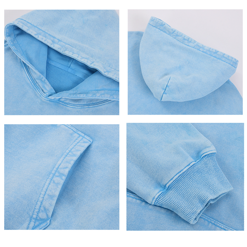 OEM Custom Logo Vintage Sun Faded Oversized French Terry 420G Heavy Weight Stone Washed Streetwear Acid Wash Men's Hoodie