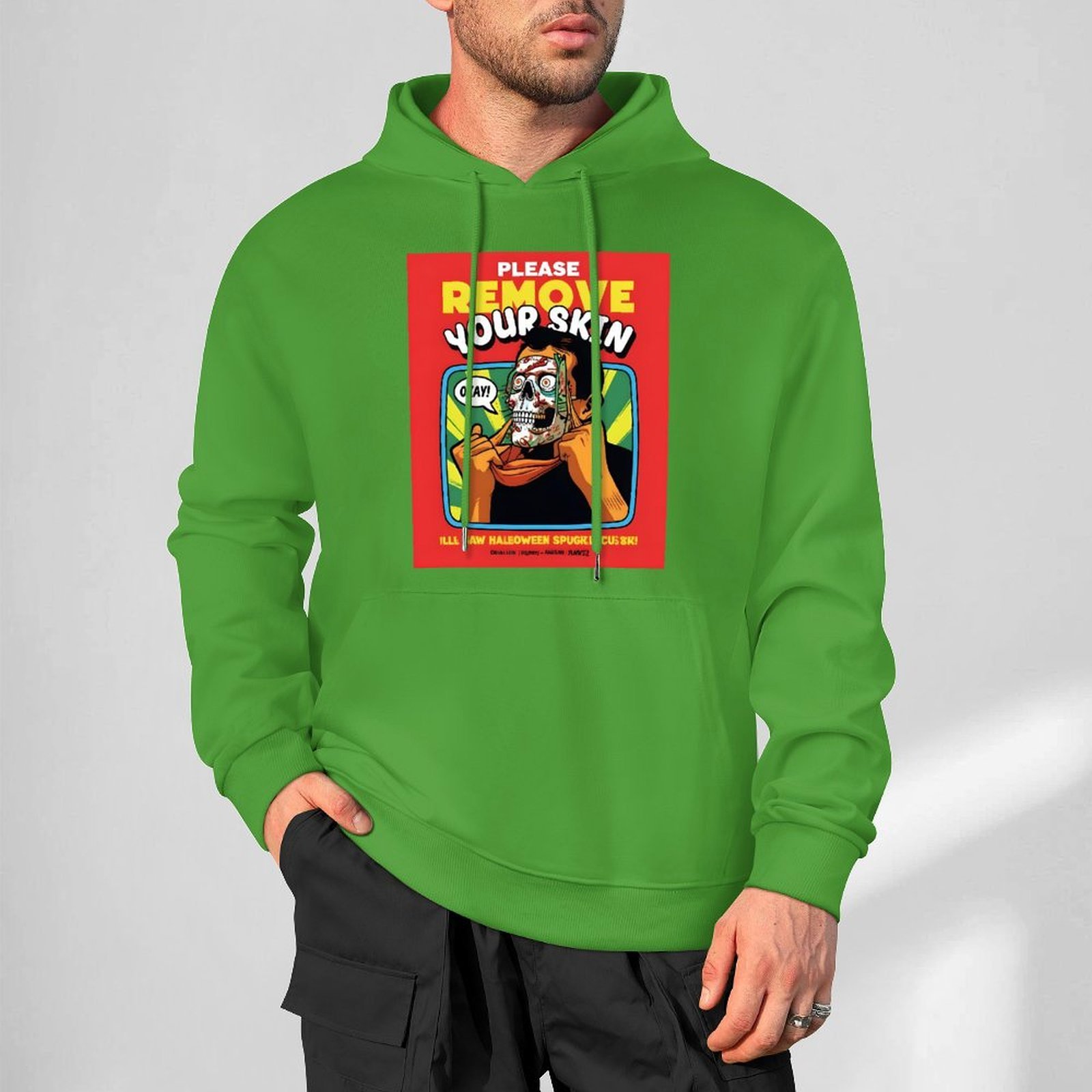 300g High Quality Men's Hoodies Halloween Theme Unisex Pullover Sweatshirt Custom Artwork and Logo Comfortable Loose Fit