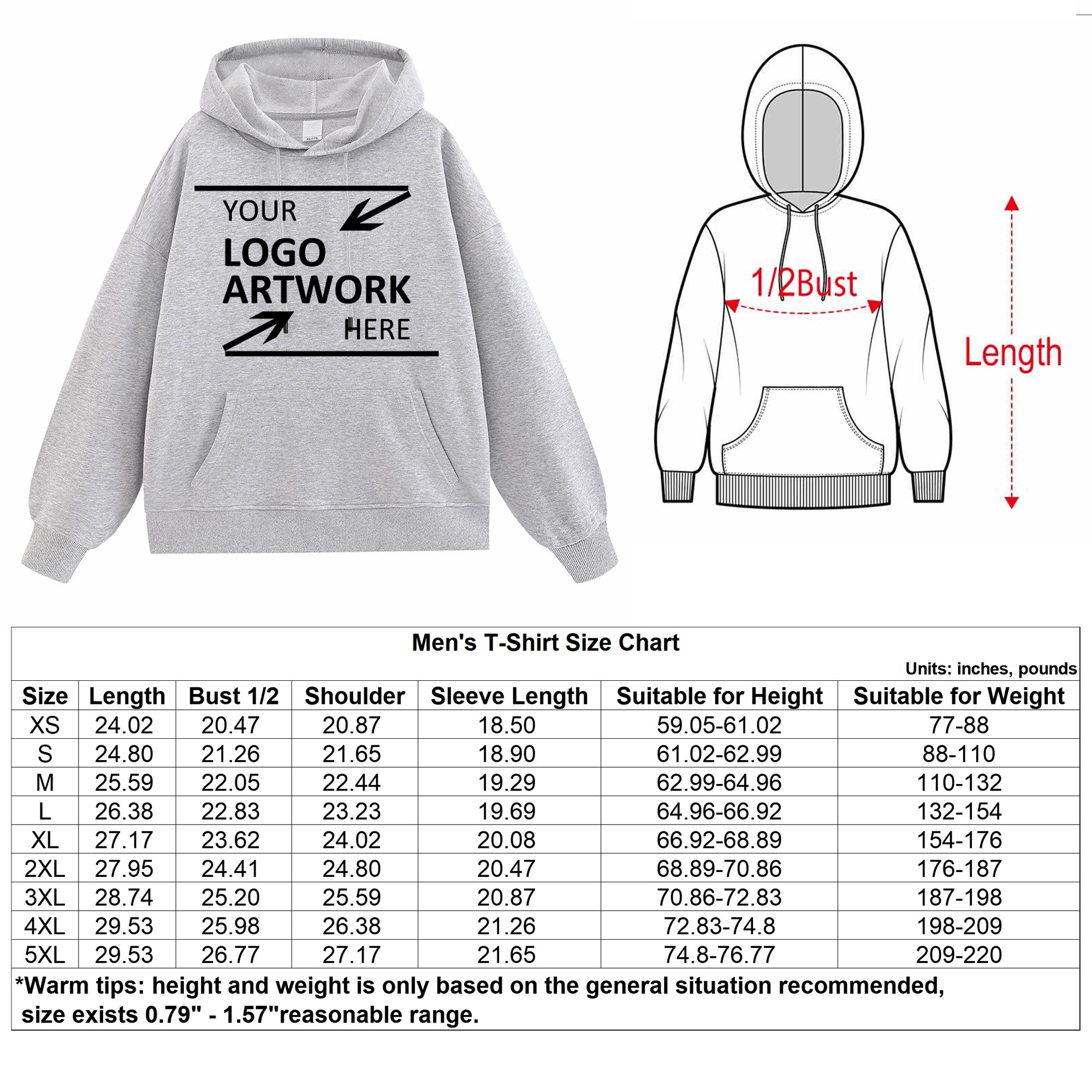 300g High Quality Men's Hoodies Halloween Theme Unisex Pullover Sweatshirt Custom Artwork and Logo Comfortable Loose Fit