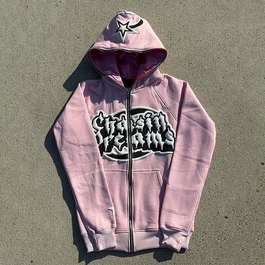Custom Private Label Custom Wholesale 100% Cotton Premium 3D Puff Print Full Zip Up Hoodie