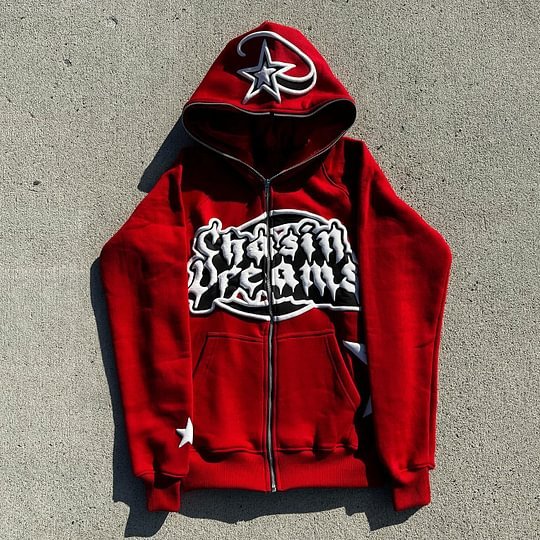 Custom Private Label Custom Wholesale 100% Cotton Premium 3D Puff Print Full Zip Up Hoodie