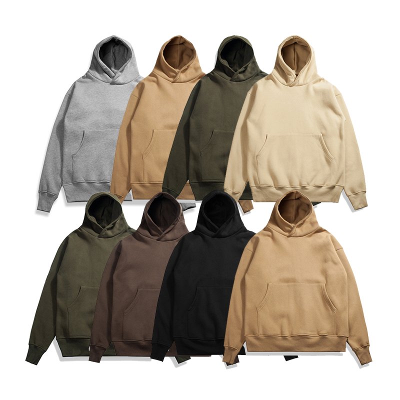 Custom Solid Color Heavyweight Cotton Plus Size Hoodies Pullover Blank Custom Logo Oversized Men's Hoodies