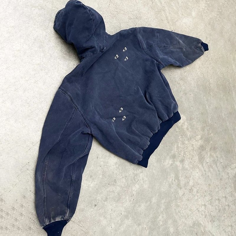YSJY Custom distressed vintage zipper jacket side pocket heavyweight thick cotton sun faded acid washed zip up hoodie