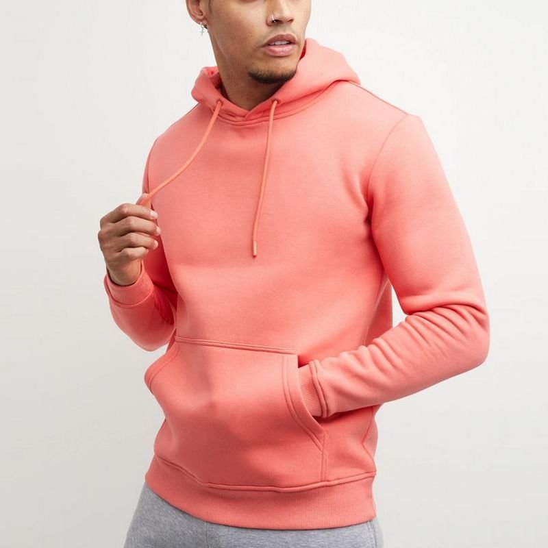 OEM custom logo plain slim fit gym fitness men's hoodie