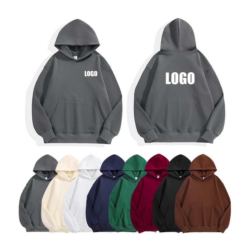High Quality Cotton Plain Heavyweight Blank Oversized Unisex Custom Women's Plus Size Men's Fleece Pullover Hoodies Sweatshirts