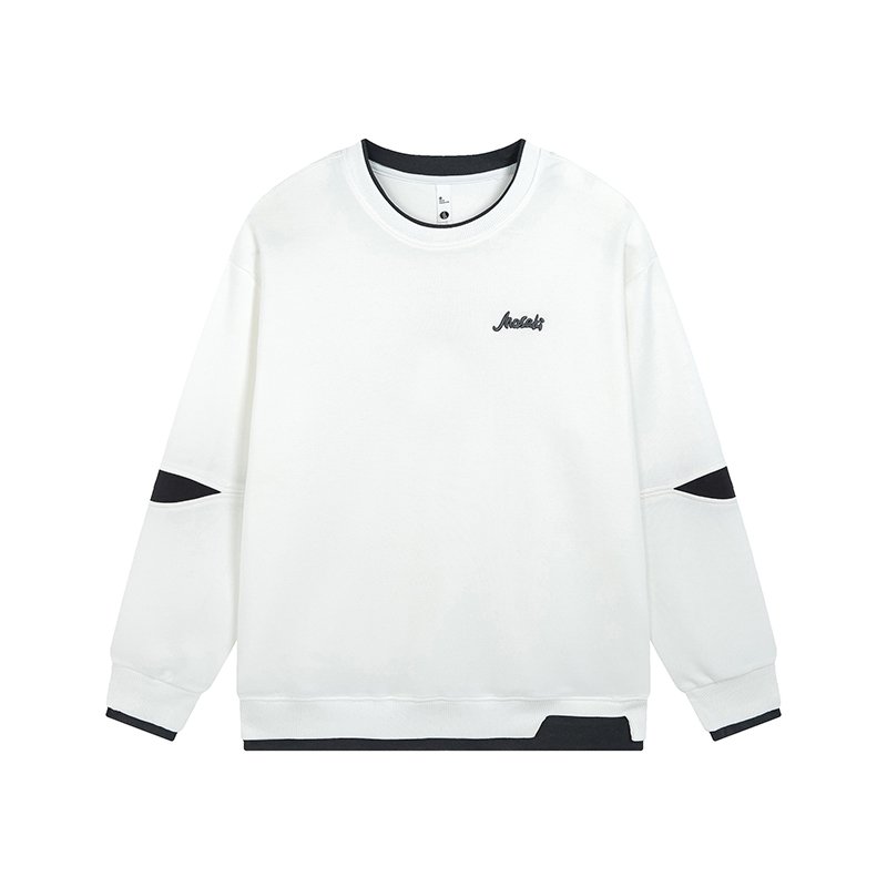 Ot Selling Double Color Round Neck Pullover Casual Long Sleeves Street Style New Custom Men's Hoodie