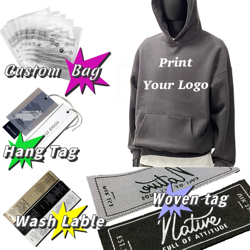 Custom logo Zipper Embroidered Hoodies DTG printed Hoodies oversized Fleeced double men's hoodies&sweatshirts With Zipper
