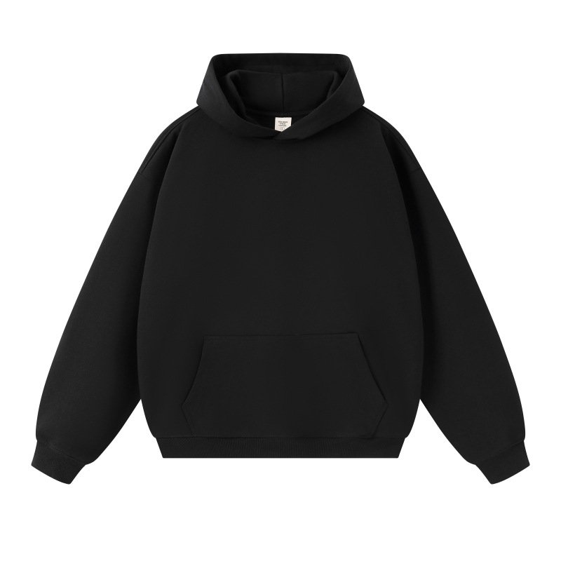 high quality oversized drop shoulder hoodie stringless heavy weight cotton stringless men's hoodie
