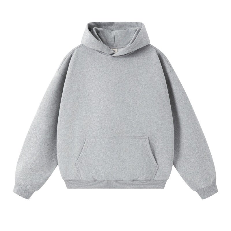 high quality oversized drop shoulder hoodie stringless heavy weight cotton stringless men's hoodie
