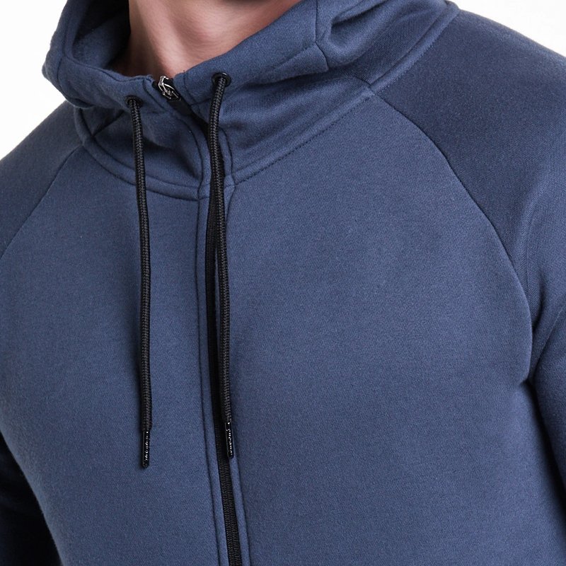 Oem Custom Sports Wear Zip Up Blank Hoodie Long Sleeve French Terry Cotton Polyester Slim Fitness Gym Hoodies