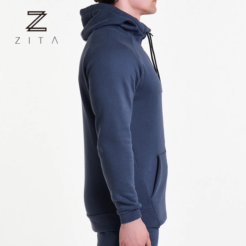 Oem Custom Sports Wear Zip Up Blank Hoodie Long Sleeve French Terry Cotton Polyester Slim Fitness Gym Hoodies